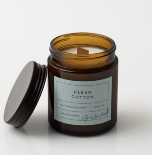 Nous Concept Syros, Κερί Σόγιας με άρωμα Clean Cotton